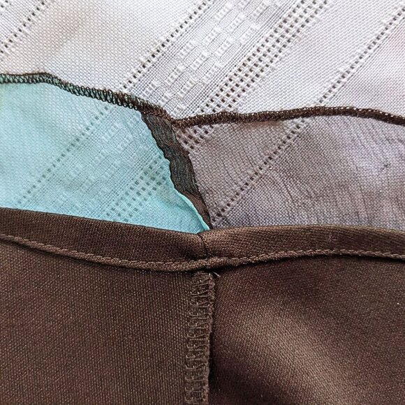 Brillant Vtg Y2K SIGNATURE ROBBIE BEE 100%Silk Crepe Colorblock Sundress Sz 10 - Picture 5 of 8